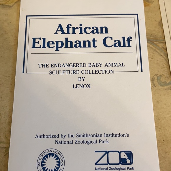 Lenox African Elephant Calf Figurine in Gray - Picture 2 of 8